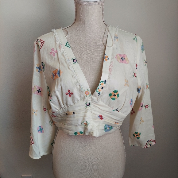 Zara linen blend top size L - Picture 6 of 11